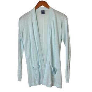 Gap Mint Blue Green Linen Blend Long Sleeve Open Cardigan Women's Size X-Small